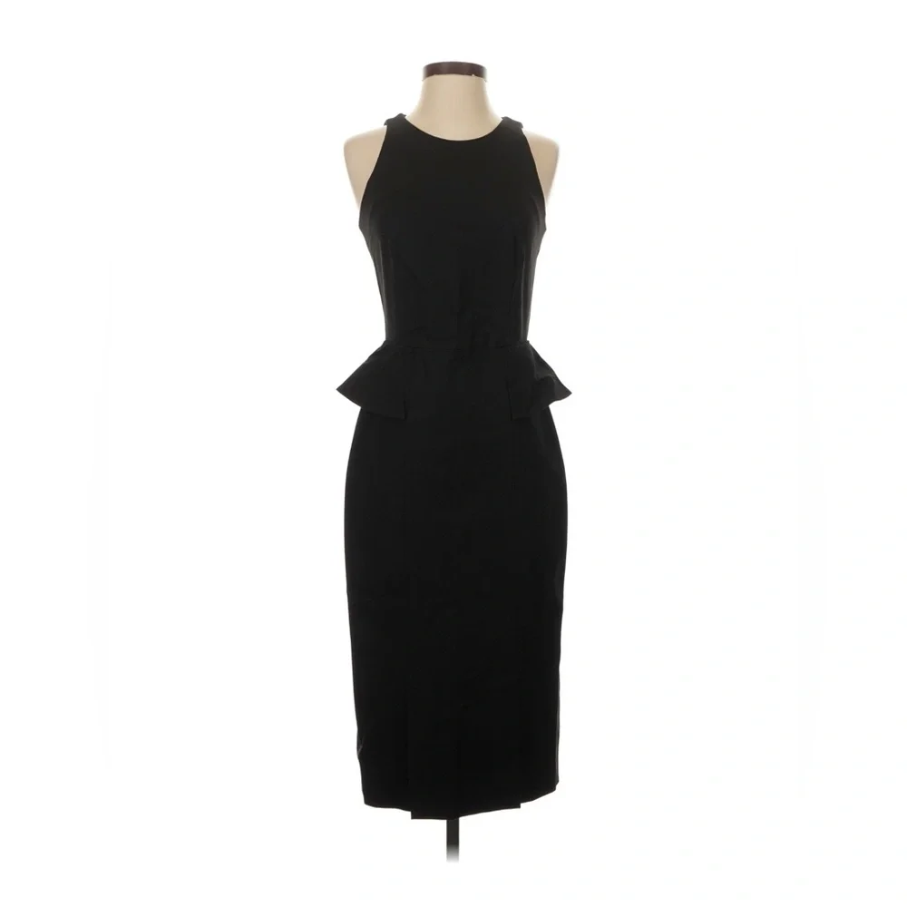 Banana Republic Black Sleeveless Peplum Midi Dress - Picture 3 of 6
